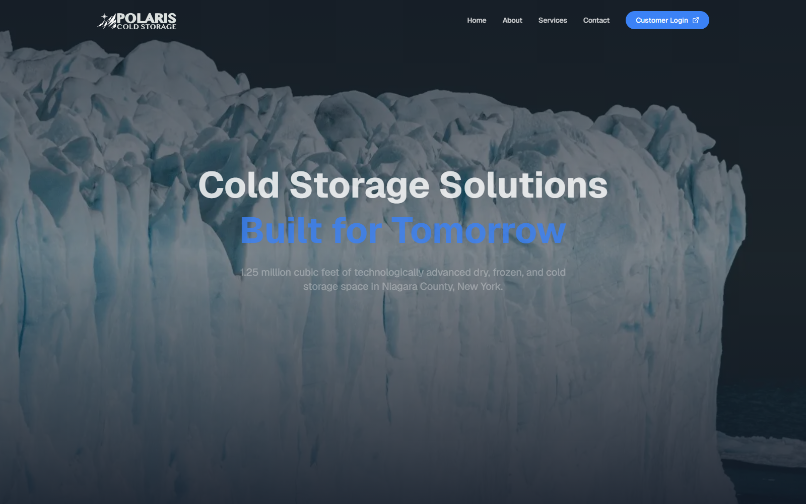 Polaris Cold Storage website screenshot